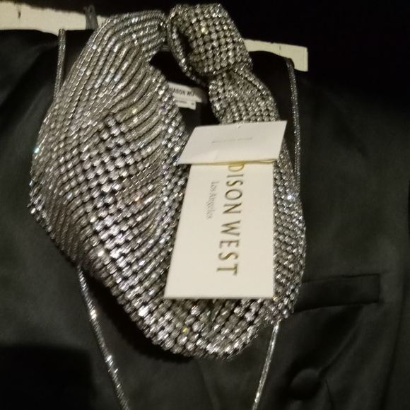 NWT Madison West Los Angeles Bring On The Bling Crystal Rhinestone Bag - Picture 2 of 5
